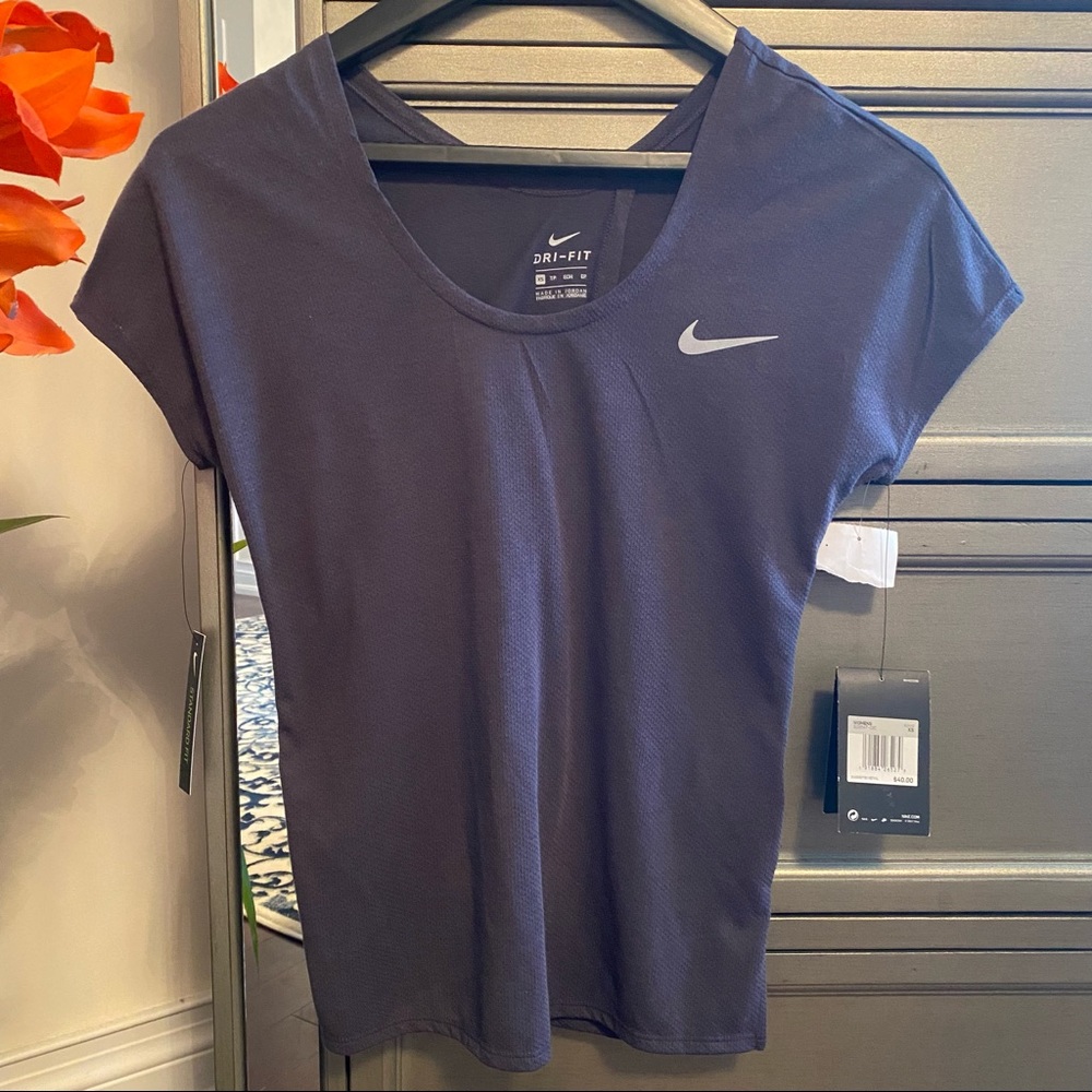NIKE Dri-Fit Cross/Open Back Run Top, Size Extra Small